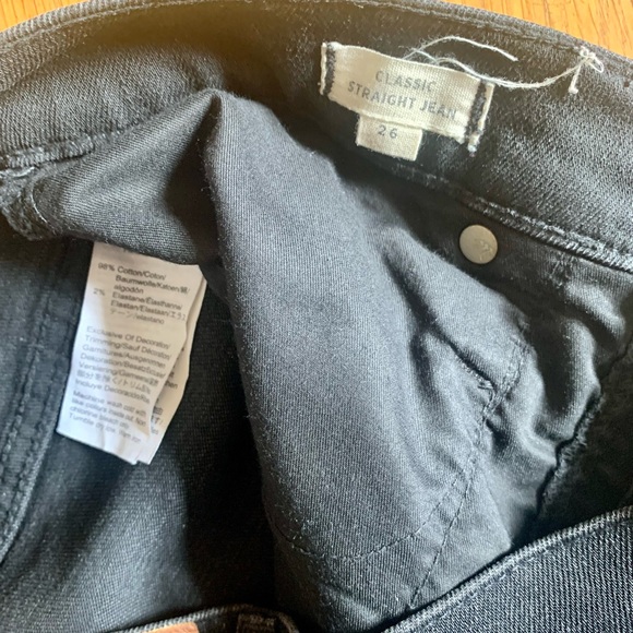 Madewell Classic Straight High Rise Jeans in Lunar Wash Black Tall - Picture 4 of 4